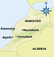 Marocko - Marrakech. Dörren mot öknen, en mötes och marknadsplats för det afrikanska, berbiska och arabiska Marocko